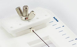 Wire secured between plates